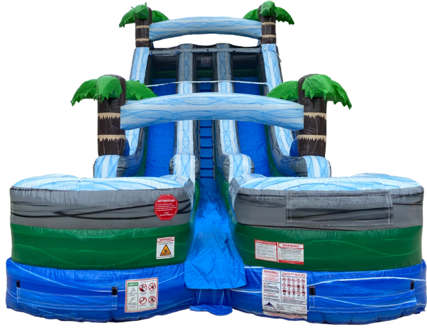 18 Foot Dual Lane Water Slide Front